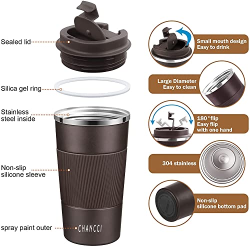 Travel Coffee Mug Spill Proof Leakproof 16 oz Insulated Coffee Mug with Screw Lid