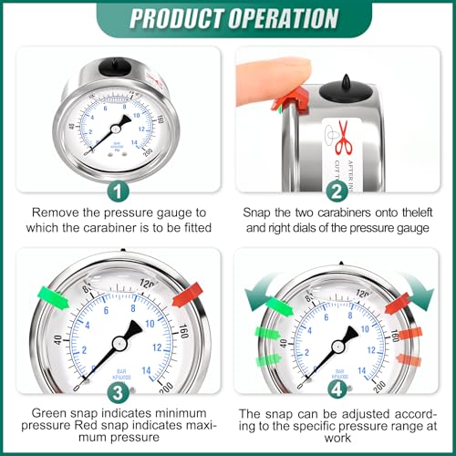 0 200psi Stainless Steel Glycerin Liquid Filled Pressure Gauge 1