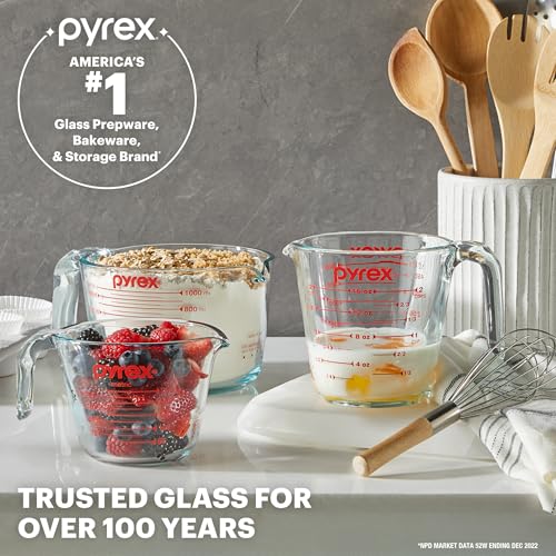 Essentials (3-Pack) Glass Measuring Cups Set (1, 2 & 4 Cup) (3 Count)