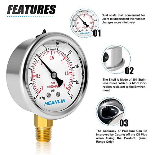 30inHG~30Psi Stainless Steel 1