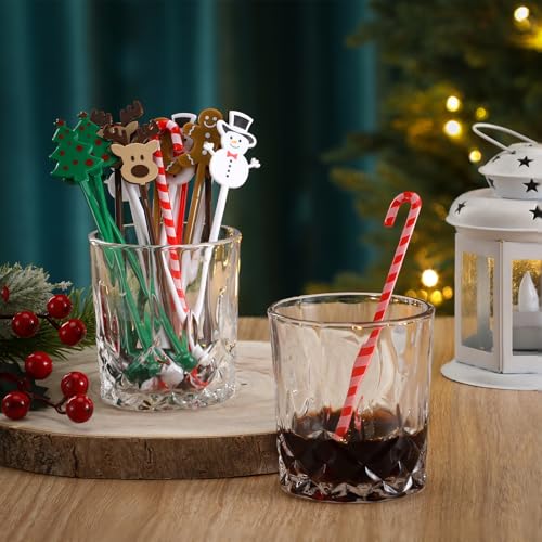 120 Pcs Christmas Swizzle Sticks Plastic Drink Stirrers (120 Count)