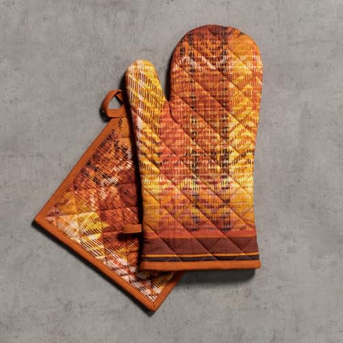 100% Cotton Oven Mitt & Pot Holder Set (2 Count)