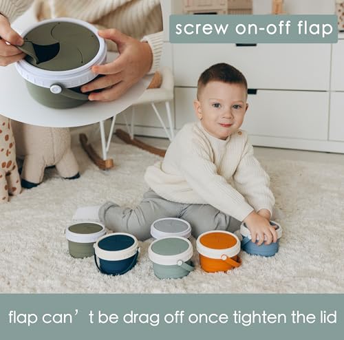 No Spill Silicone Toddler Snack Containers (12 Ounce)
