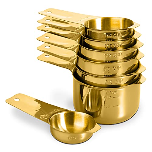 7-Piece 18/8 Stainless Steel Measuring Cups Set, Gold