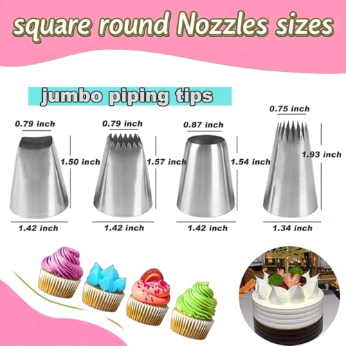 4PCS Extra Large Piping Tips Set