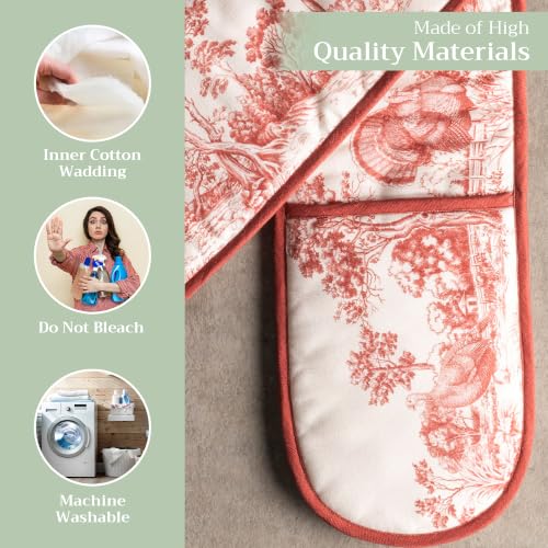 Double Oven Mitts 100% Cotton Double Oven Glove