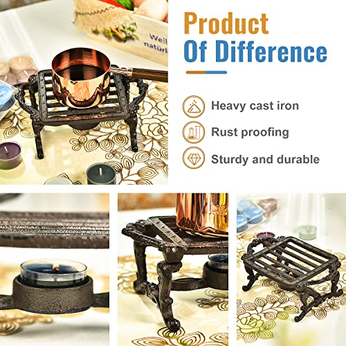 Heavy Duty Cast Iron Teapot Dish Warmer Stable Holder for Tealight Stand