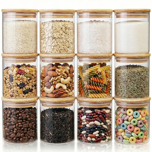 17 oz Glass Jars with Bamboo Lids (12 Count)