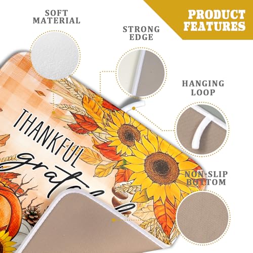 Autumn Pumpkins Dish Drying Mat for Kitchen Countertop