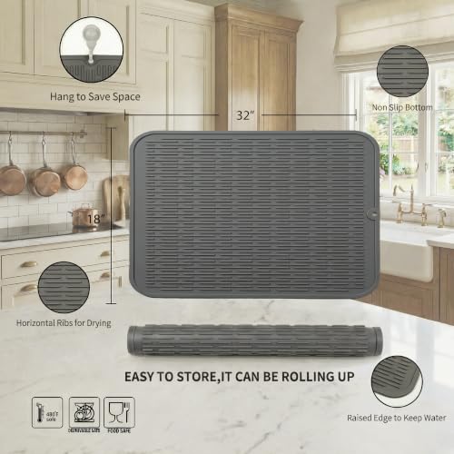 Silicone Dish Drying Mat for Multiple Usage