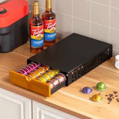 for Vertuo Pod Holder Coffee Pod Storage for Nespresso Pod Black Metal Fits All Size Vertuo Pods
