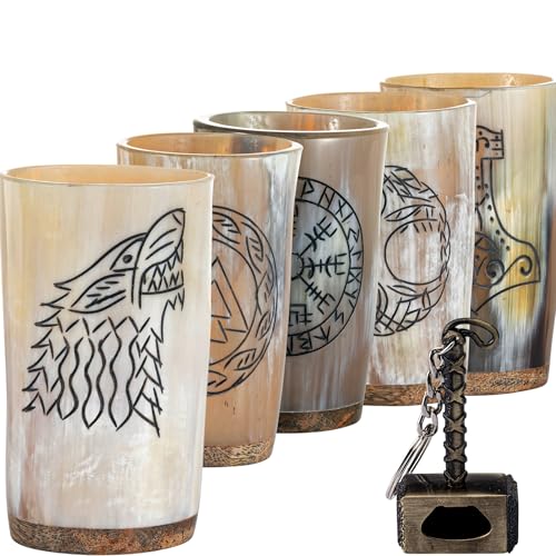 Viking Drinking Horn Mug Set of 5 (6 Count)