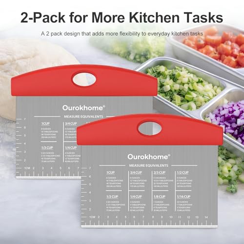 2 Pack Bench Scraper Dough Cutter
