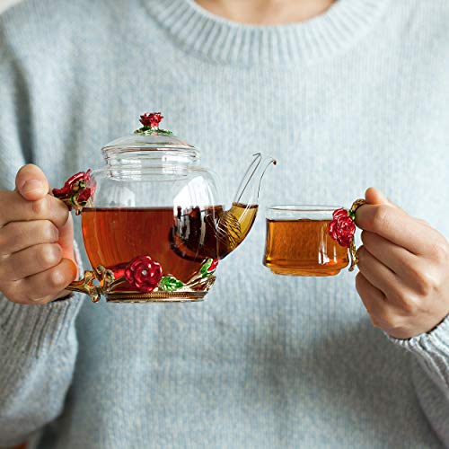 BTaT Floral Glass Tea Set for Adults