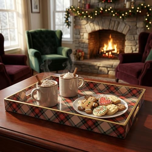Rectangular Decorative Tray with Handles