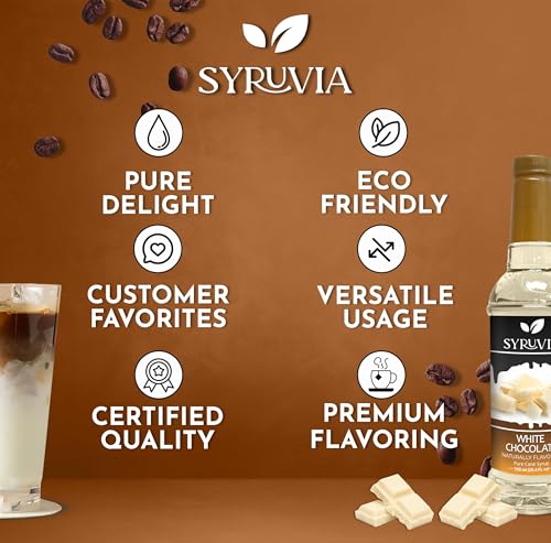 Coffee Syrup White Chocolate Flavored Syrup for Drinks (25.4 Fl Oz)