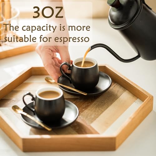 Espresso Cups and Saucers Set (6 Count)
