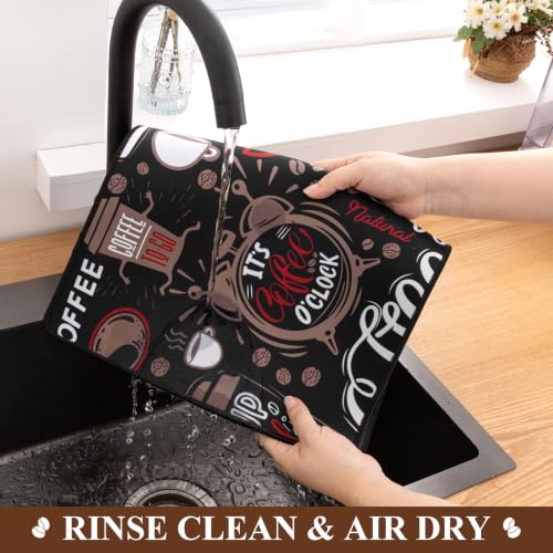 Coffee Mat 2 Pack 12x19 Inch Absorbent Non