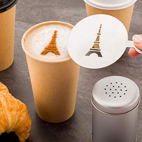 Coffee Art Stencil Pack of 1 Stainless Steel Eiffel Tower Decorating Stencil for Latte Art