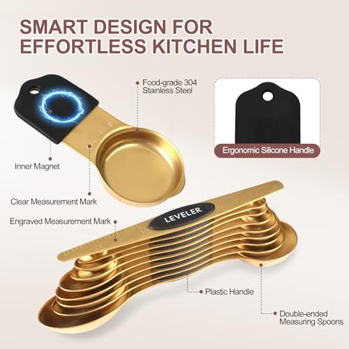 16 Piece Magnetic Measuring Cups and Spoons Set