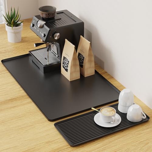 2-in-1 Coffee Mat & Dish Drying Mat Coffee Bar Mats for Countertop Station