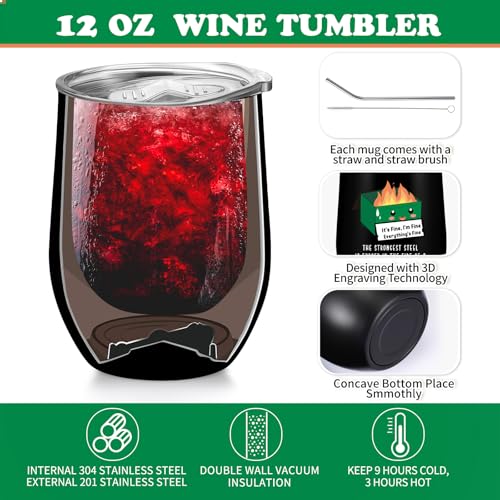 10 Pcs Coworker Gift Dumpster Fire Tumbler with Straw Lid (10 Count)