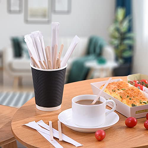 5.5" 1000pcs Individually Wrapped Coffee Stirrers Wood