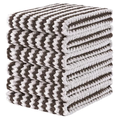 6 Pack Coral Velvet Kitchen Towels (6 Count)