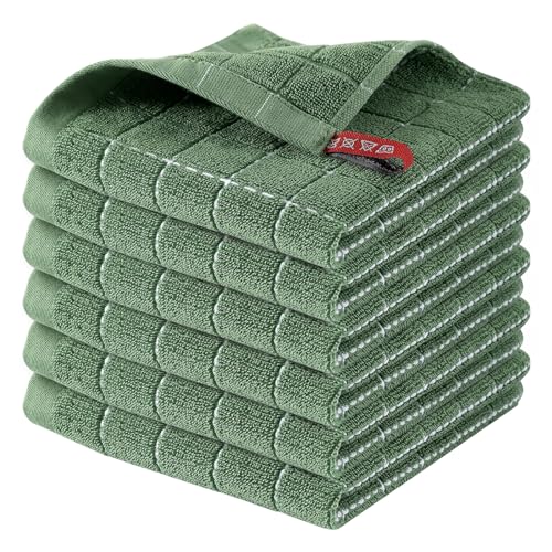 100% Cotton Terry Kitchen Dish Cloths (6 Count)