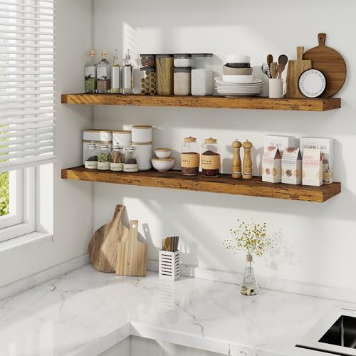 48 Inch Brown Floating Shelves (2 Count)