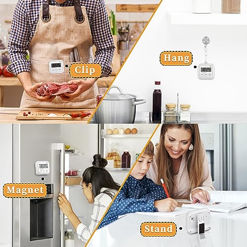 Timer Kitchen Timers for Cooking Classroom Timer for Kids Teachers Digital Magnetic Timers 4 Pack (4 Count)