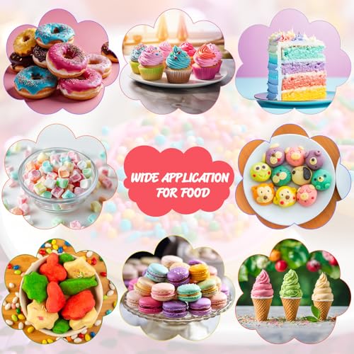 Food Coloring for Cake Decorating Rainbow Edible Food Dye for Halloween Baking Royal Icing Cookie Supplies Gluten Free 7x12ml Food Grade Liquid Food Color Kit (2.8 Fl Oz)
