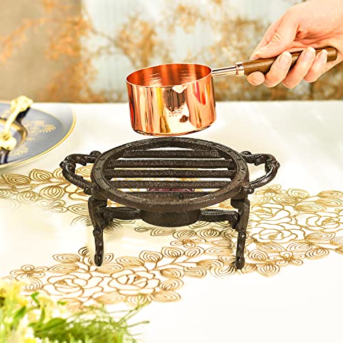 Heavy Duty Cast Iron Teapot Dish Warmer Stable Holder for Tealight Stand