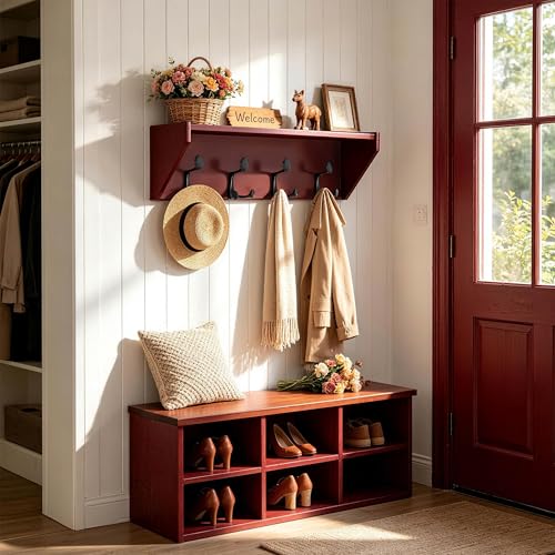 Wall Shelf with Hooks