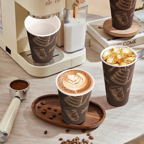 Coffee Cups 16oz 180 Pack Disposable Paper Cup Durable Drinking Cup (180 Count)