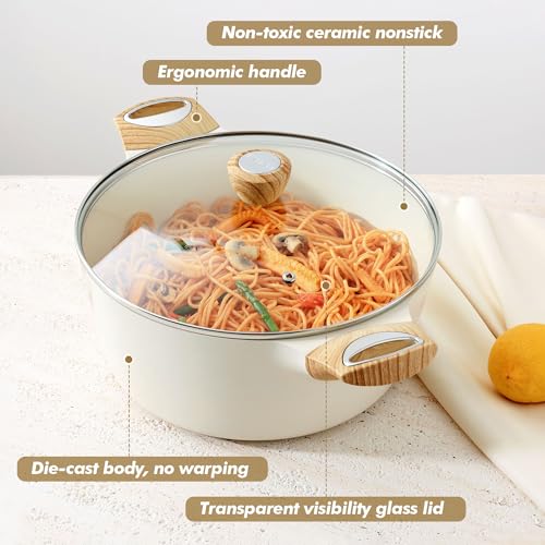 Ceramic Nonstick Stock Pot with Lid (2 Count)