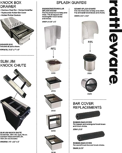 Stainless Steel Open Bottom Knock Box Chute with Rubber Bar
