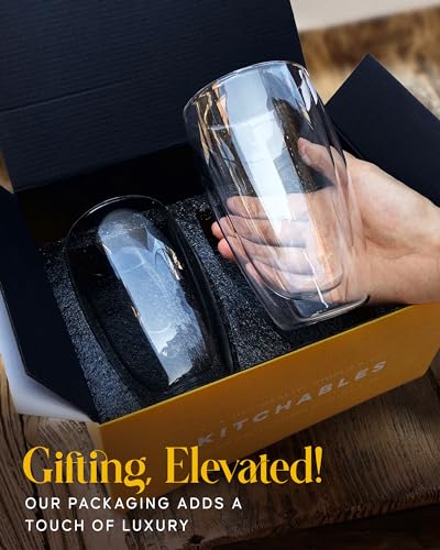 Double Walled Glass Coffee Mugs Set of 2 (2 Count)