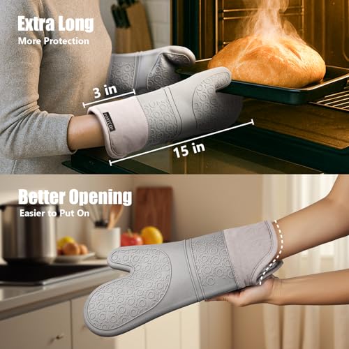 Silicone Oven Mitts and Pot Holders Sets