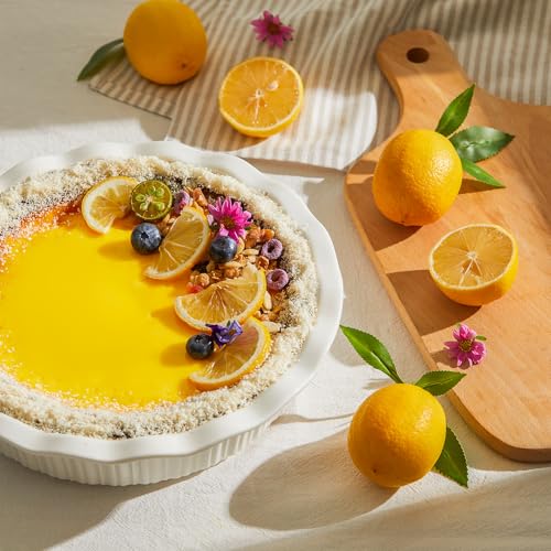Porcelain Deep Fluted Pie Dish for Baking