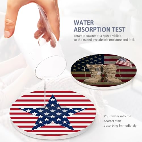Drink Coasters Set of 6 with Holder