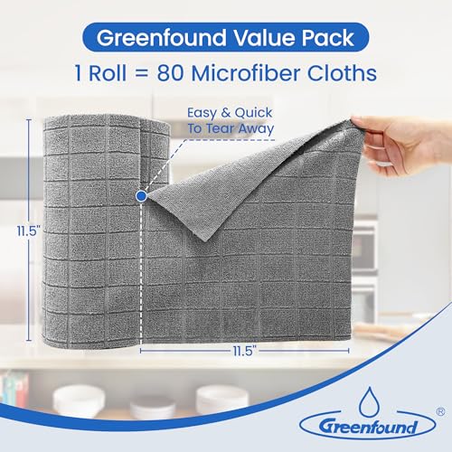 Microfiber Cleaning Cloth Roll (80 Count)
