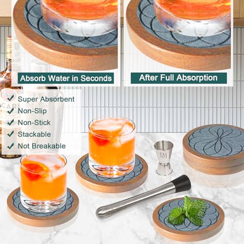 5 Pack Wood Coasters for Drinks
