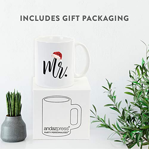 Christmas Winter Holiday 11oz. Coffee Mug Couples Mr. Mrs (2 Count)