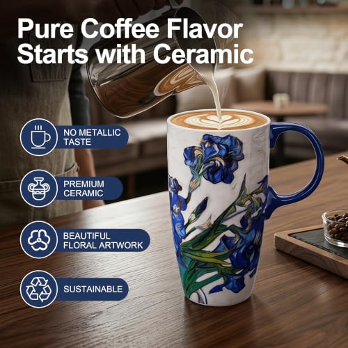 17oz Ceramic Travel Mug with Lid & Gift Box