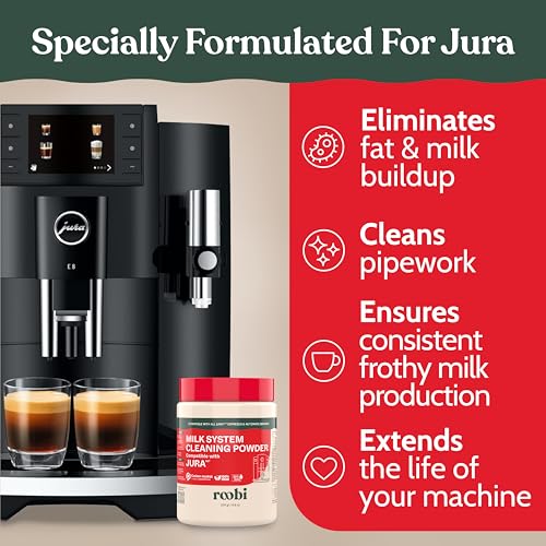 Compatible Milk System Cleaning Powder for Jura. Specially formulated for Jura Automatic Espresso Coffee Machines. 100% Vegan (8.8 Ounce)