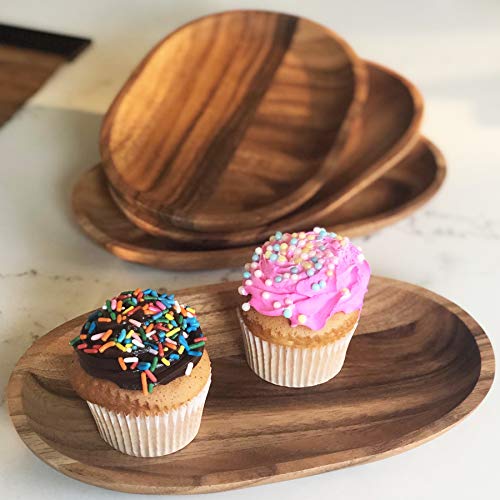 Woodard & Charles Acacia Wood Oval Serving Trays (4 Count)