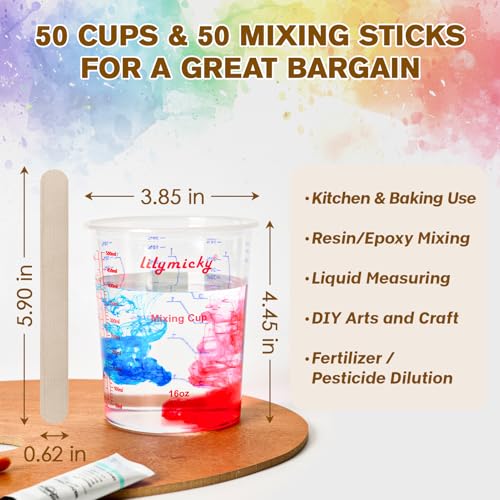 16 oz Plastic Mixing Cups (50 Count)