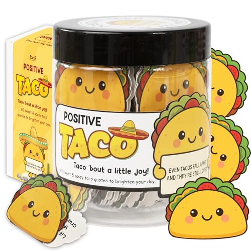 Positive Taco Jar 60 Positive Affirmation Card Birthday Gifts for Women Men