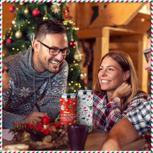 20oz Christmas Skinny Tumbler with Lid and Straw (2 Count)